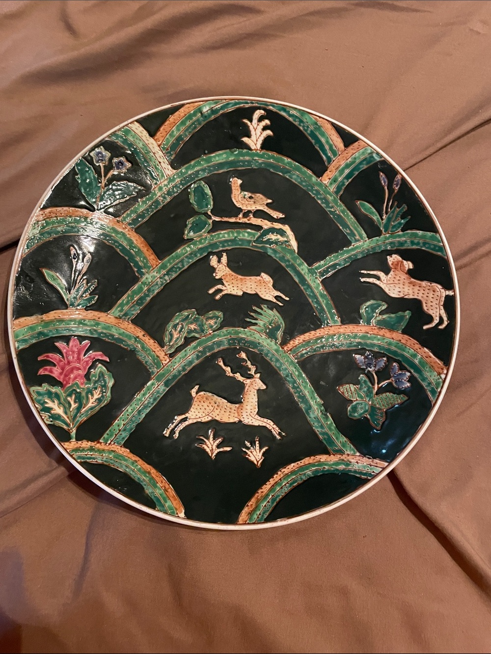 HFP by Macau made in china VINTAGE late 20th century decorative plate 10x10
